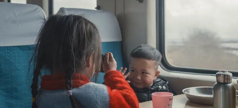 Kids in the train