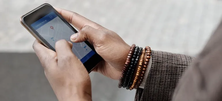 A person using a phone