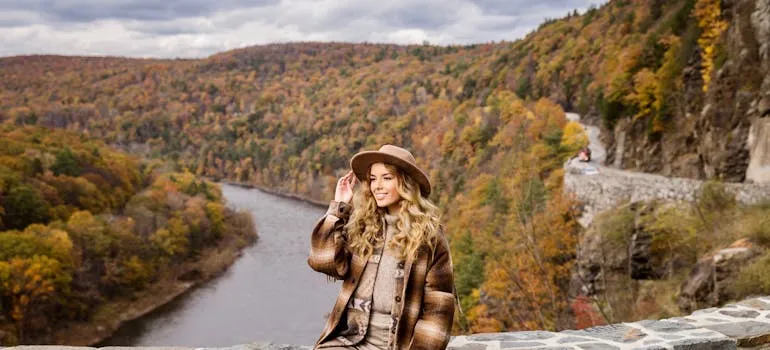 A woman in the nature