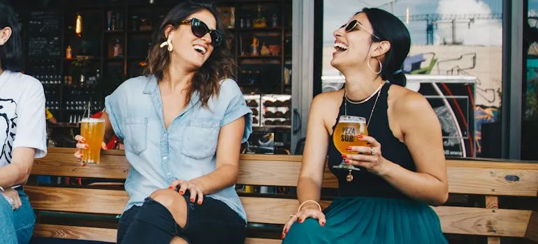 Friends in the bar