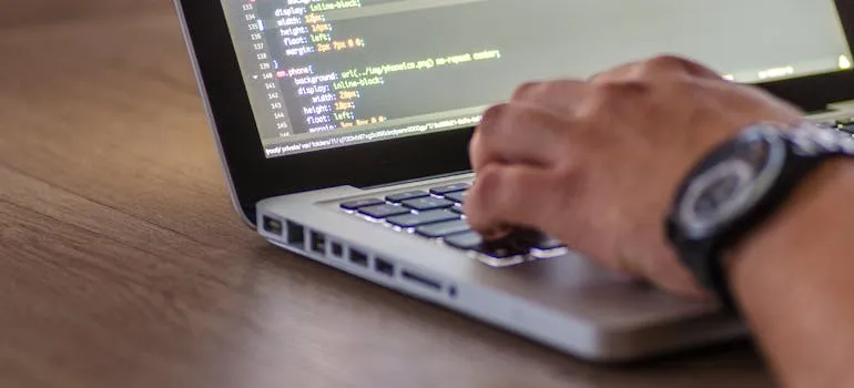 A person working on the laptop