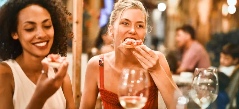 Two women in the restaurant