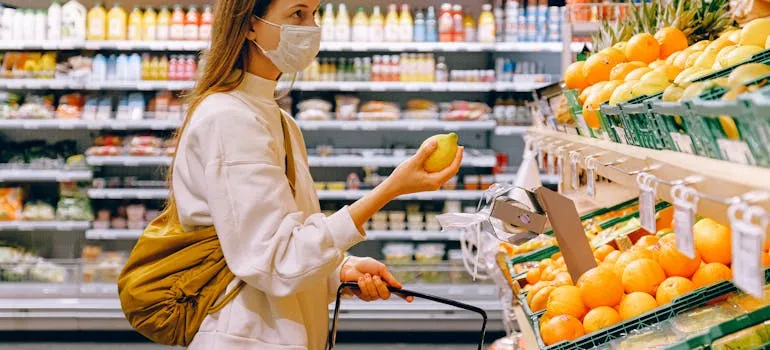 A woman doing groceries