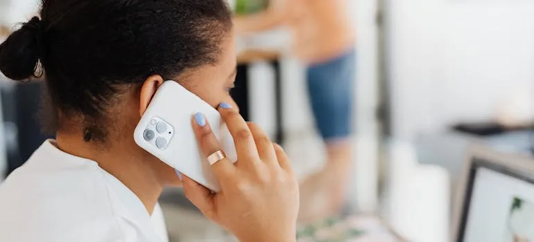 A person on the phone
