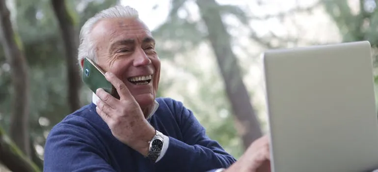 A person using a phone