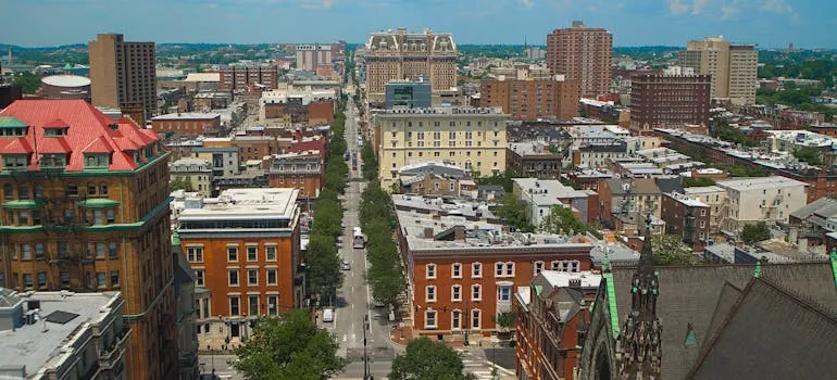 Aerial view of the city in Maryland