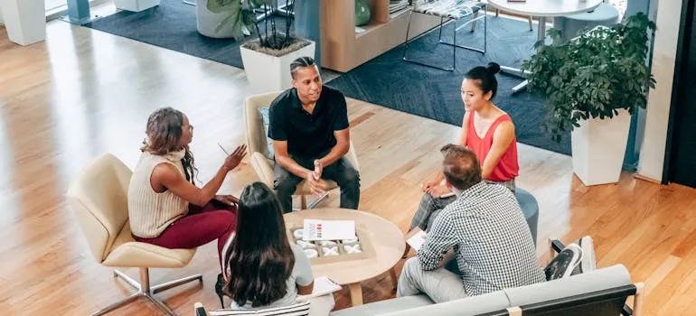 People in the office talking about moving your business from DC to Atlanta