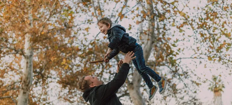 A father and a kid
