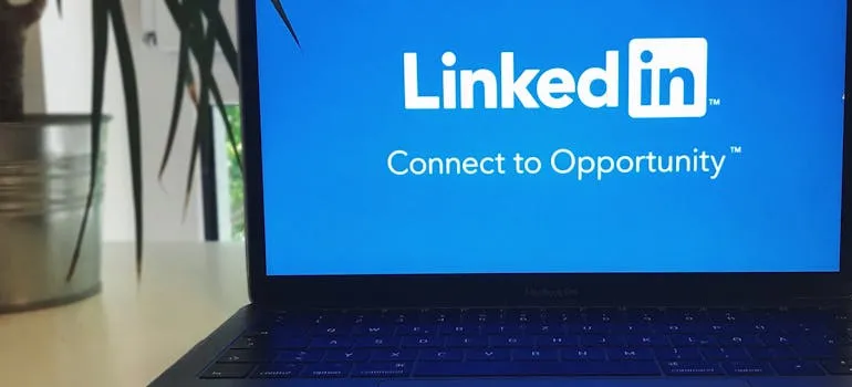 LinkedIn app on the laptop