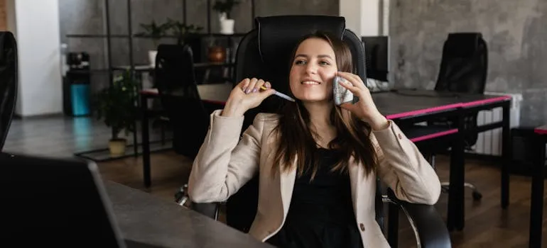 A person talking on the phone