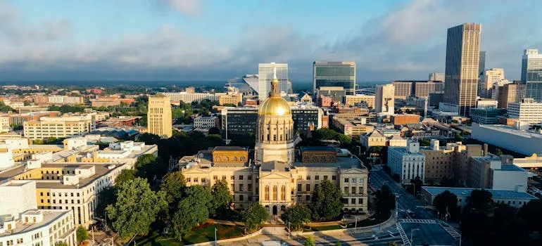 Aerial view of one of the states to relocate your business from Washington DC