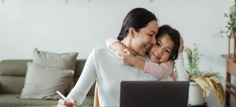 A mother with a daughter
