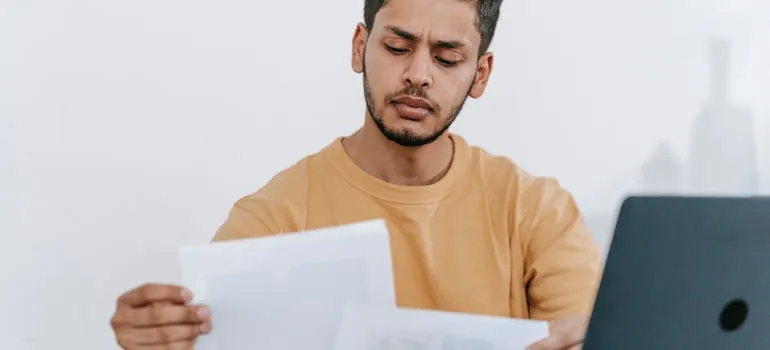 A man reading a document