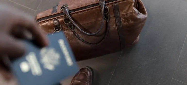 A person holding a passport