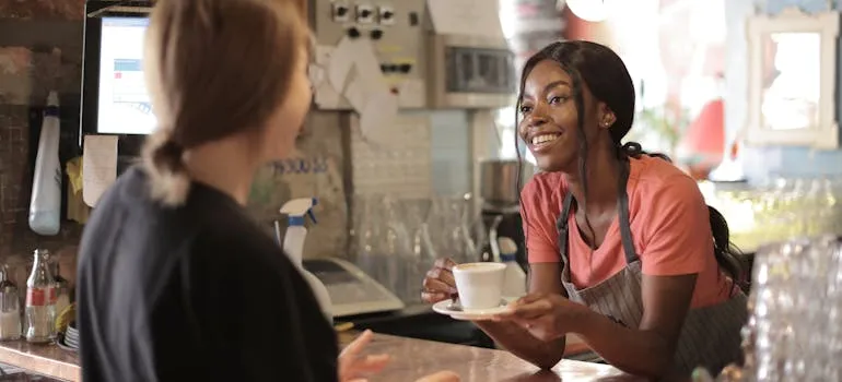 Two people in the coffee shop