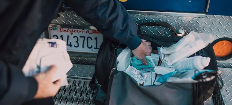 A bag with medical supplies