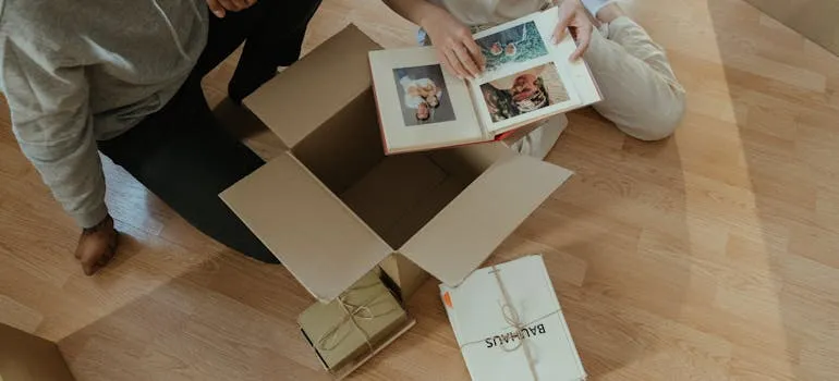 A couple unpacking