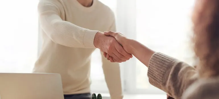 A person having a job interview