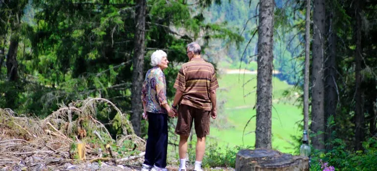 A senior couple retiring in Northern Virginia