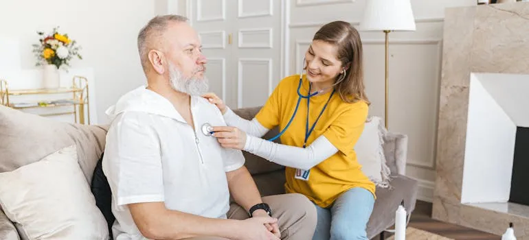 A senior and a doctor 