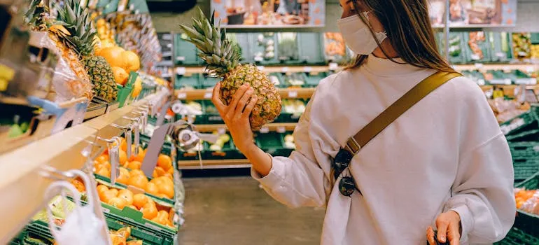 A woman in the supermarket 