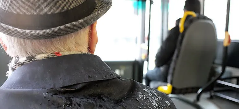 A senior in the bus 