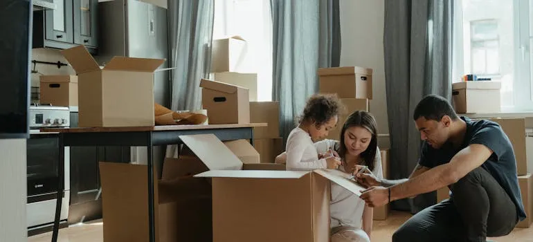 A family relocating by following checklist for moving interstate from Virginia