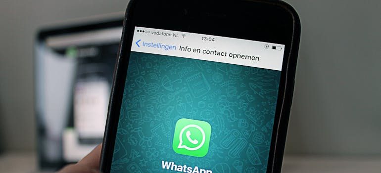 WhatsApp app on the phone