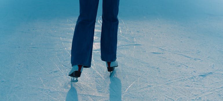 A woman ice skating