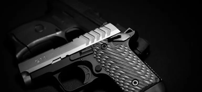 A black gun as one of the things items Maryland residents should never store