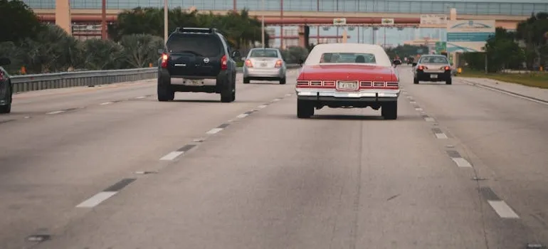 Cars on the highway in one of the areas in Arlington for easy commuting