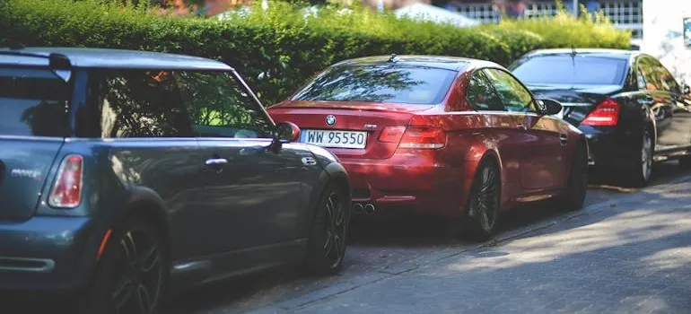 Cars parked on the street
