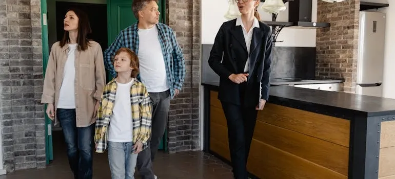 A family moving with kids from Maryland to California with a real estate agent