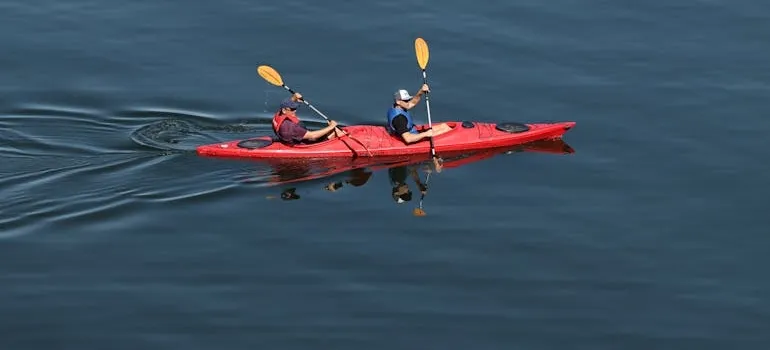 People kayaking