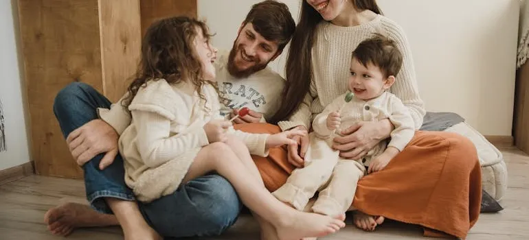 Happy family in one of the North Carolina suburbs for Maryland families