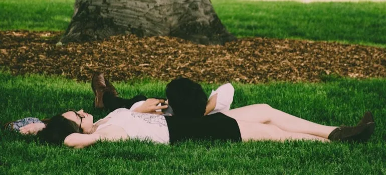Two people in the park
