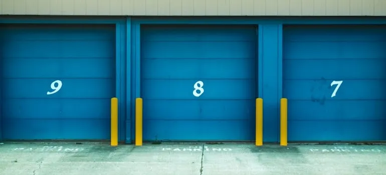 Blue storage units 