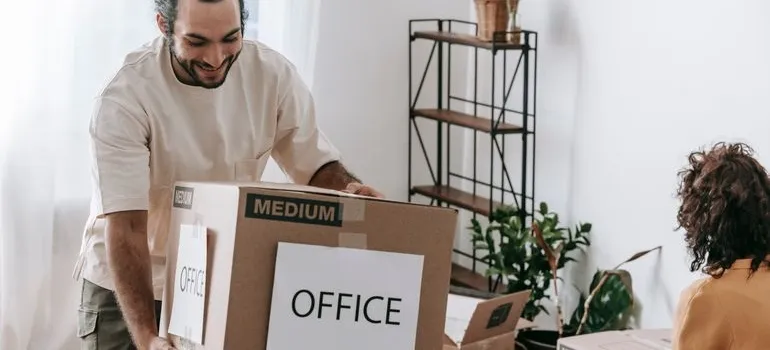 People relocating an office