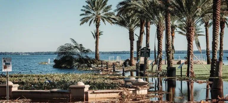 Coastal area after hurricane