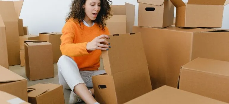 A woman packing