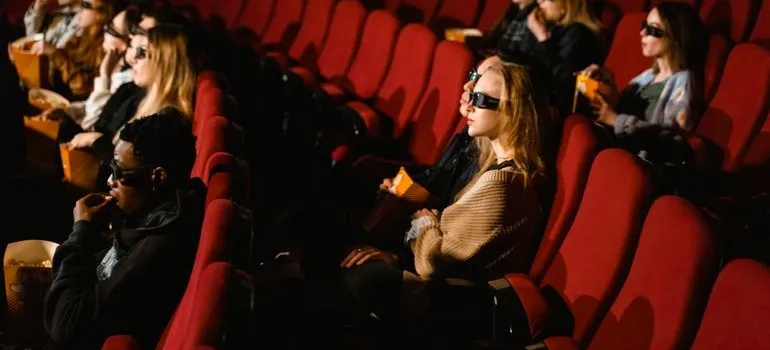 People watching a movie